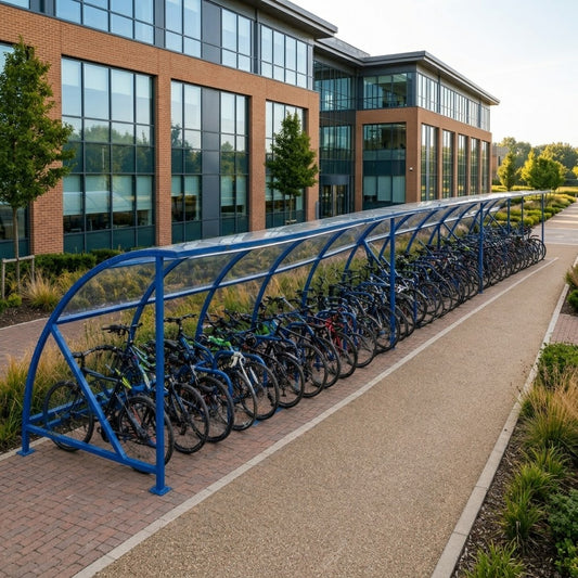 34 Cycle Bike Shelter – Heavy Duty Outdoor Cycle Storage Canopy with Galvanised Steel Frame & Polycarbonate Roof